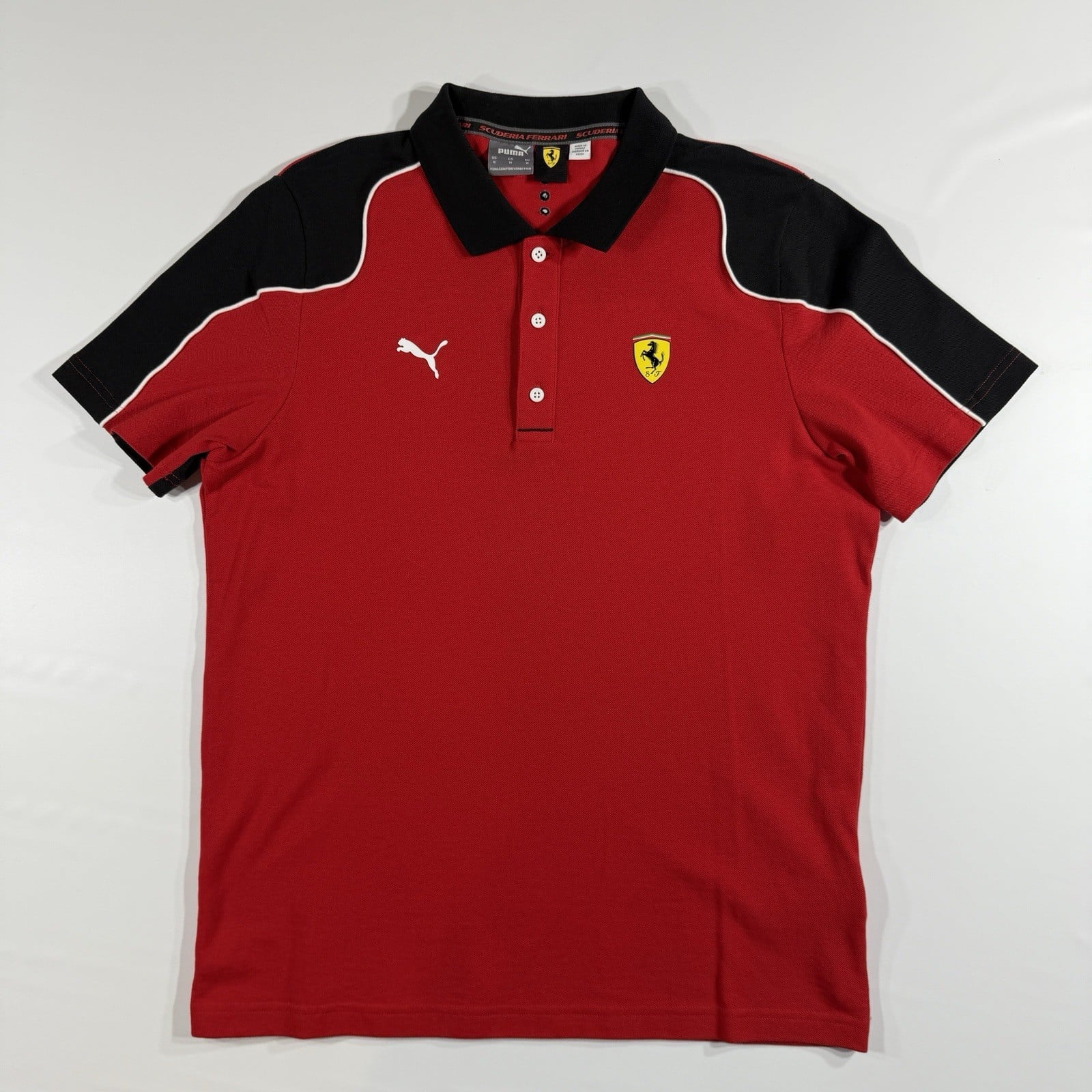 Puma Scuderia Ferrari F1 Race Polo Shirt Size M 3 Button Front Official Product
