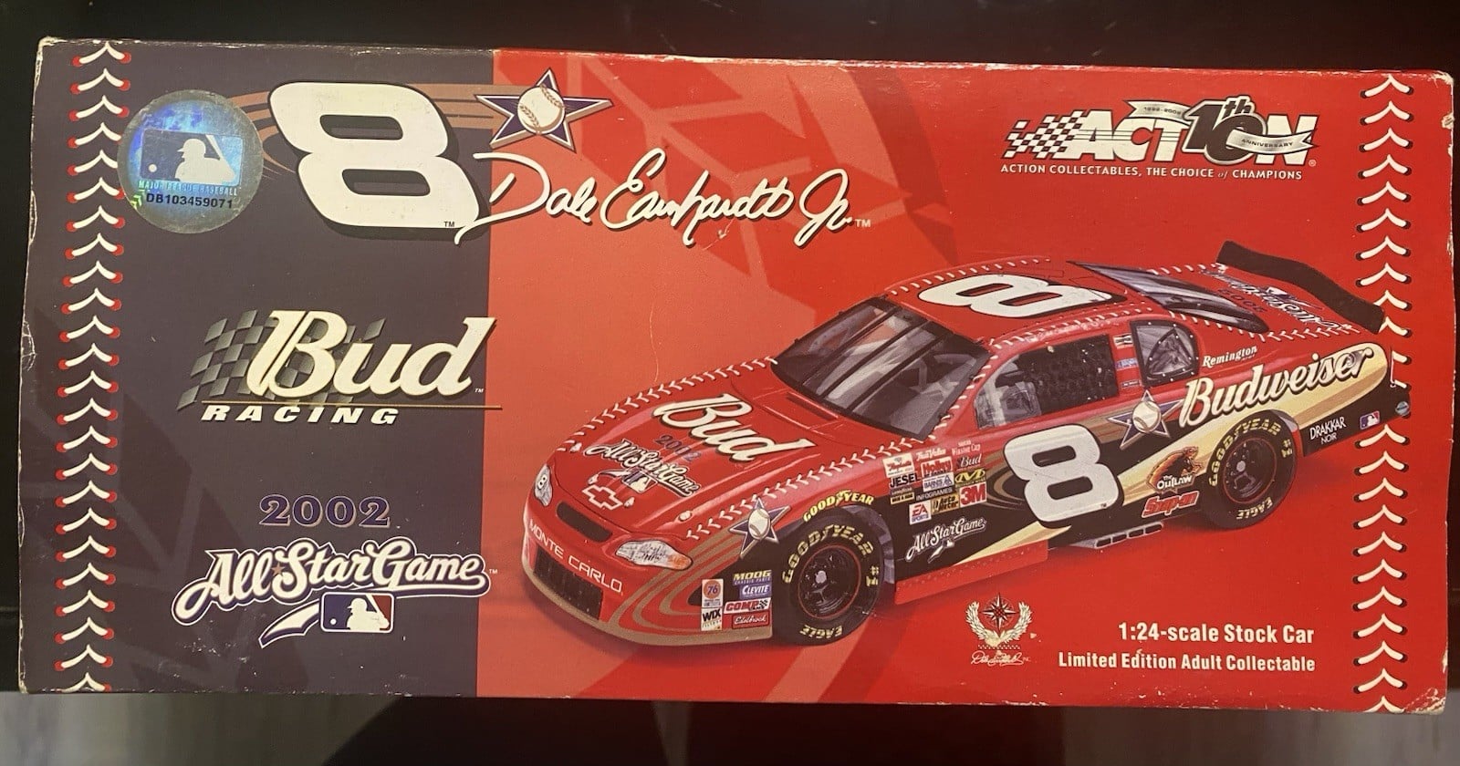 2002 Dale Earnhardt Jr No.8 Budweiser/MLB All Star Game *NO CAR* NASCAR 1:24
