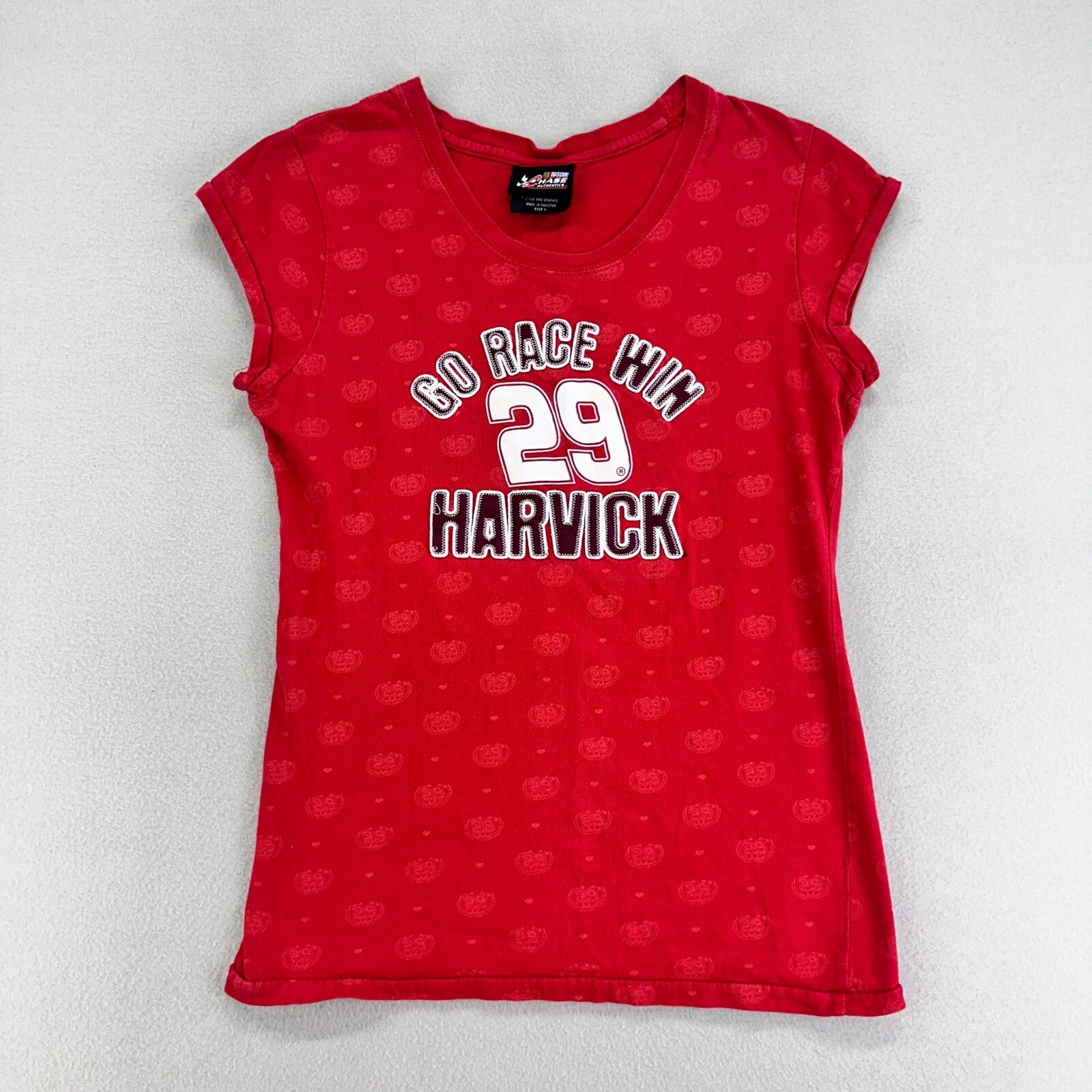 Vintage Y2K NASCAR Harvick T-Shirt Womens L Red Short Sleeve Cotton