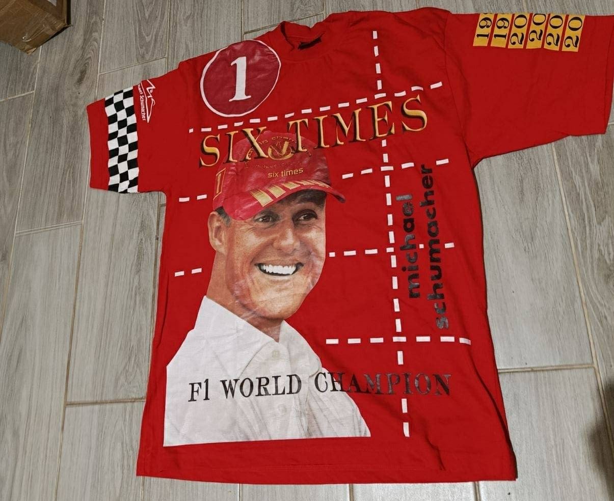 Rare Michael Schumacher 6X F1 Champion Shirt 1994–2003 Official Merchandise Medi